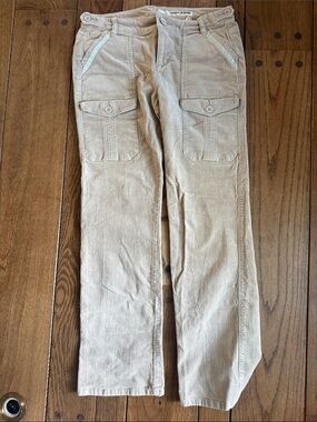 DKNY Corduroy Cargo Pants in Light Beige size 10